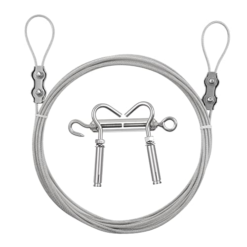 DEWEL 10.8FT Stainless Steel Clothes Lines for Hanging Clothes Outside - size: 10.8ft