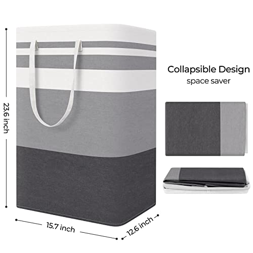 StorageRight Laundry Basket Hamper, 75L Collapsible Clothes Storage, Grey - color: Gradient Grey, size: 75L