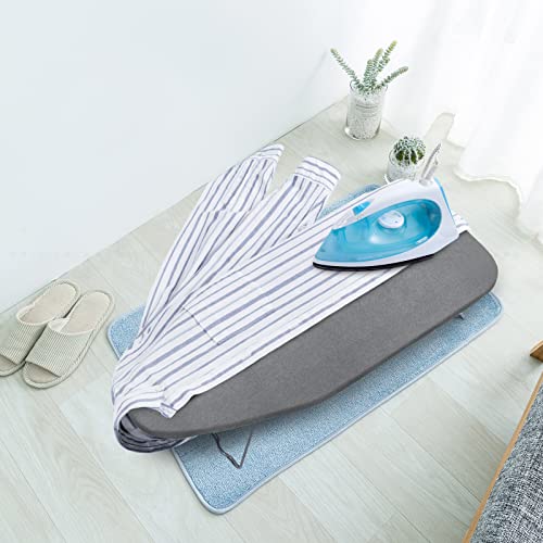 Small Ironing Board Cover Scorch Resistant, Table top Ironing Cover with Padding Heat Reflective Heavy Duty Pad(Grey, 12.5"x32") - color: Gray
