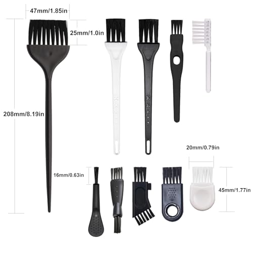10pcs Mini Cleaning Brush Kit, Nylon Brushes, Razor Shaver Brush