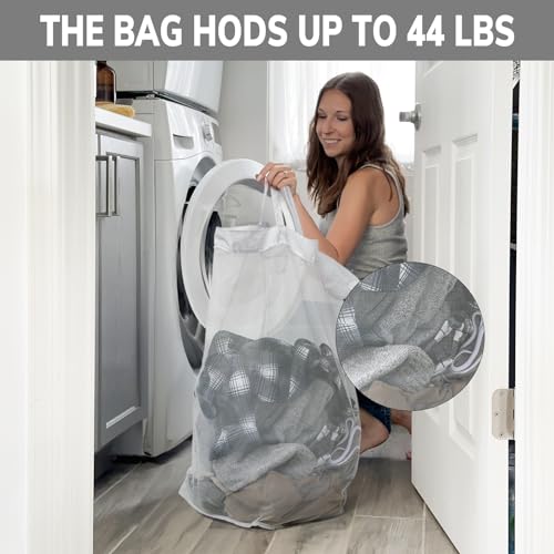 CHICVITA 75L Laundry Basket with Wheels & Handle 2-Pack, Wash Bags, White - color: White, size: 2-Pack 75L (15.7"L x 11.8"W x 24.8"H)