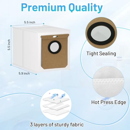 L60 SES Replacement Vacuum Dust Bags for Eufy L60 / L50 Series Robot Vacuum - color: White