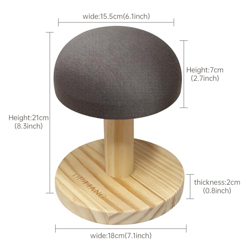 Bra Wooden Ironing Board Mini Iron Padded Sleeve Pillow Board Stool with Round Base for Small Table top Pressing pad ham, Long-7.1 Inch, Gray - color: Gray