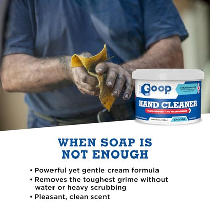 GOOP Original Multi-Purpose Waterless Hand Cleaner and Stain Remover - 14 oz Can (Pack of 4) - size: 14 Ounce (Pack of 4)