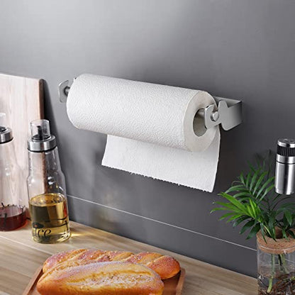 ZUNO Paper Towel Holder Cabinet Door or Under Cabinet, Self Adhesive - color: Brushed Silver/Cabinet Door