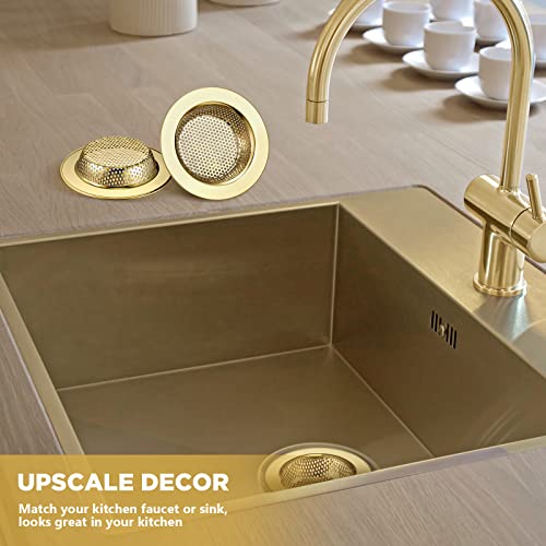 Retisee 2 Pcs Kitchen Sink Drain Strainer 4.4 Inch,Gold - color: Gold