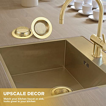 Retisee 2 Pcs Kitchen Sink Drain Strainer 4.4 Inch,Gold - color: Gold