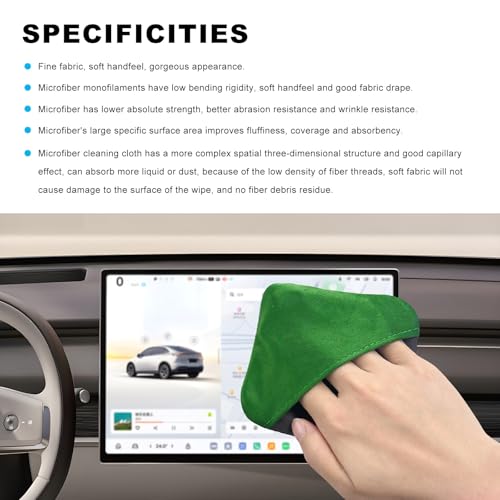 Ohleats 2PCS Car Screen Cleaner, Microfiber Cleaning Pad, Green&Gray - color: Green&gray,2pcs
