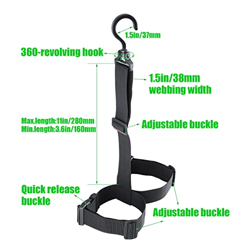Honeydak 3 Pcs Wader Boot Hanger with Adjustable Belt and Swivel Hook