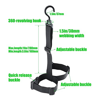 Honeydak 3 Pcs Wader Boot Hanger with Adjustable Belt and Swivel Hook