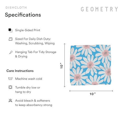 GEOMETRY Kitchen Dish Cloths - Spring & Summer Collection - Premium Dishcloths with Geoweave - Absorbent & Fast Drying Kitchen Towels - Sweet Spring, 10" x 10" - 3-Pieces - color: Sweet Spring, size: 10" x 10" (3 Pack)