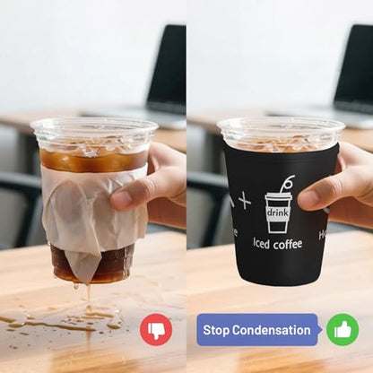 Iced Coffee Sleeve Reusable Neoprene Cup Sleeves, Happy Me - color: Happy Me