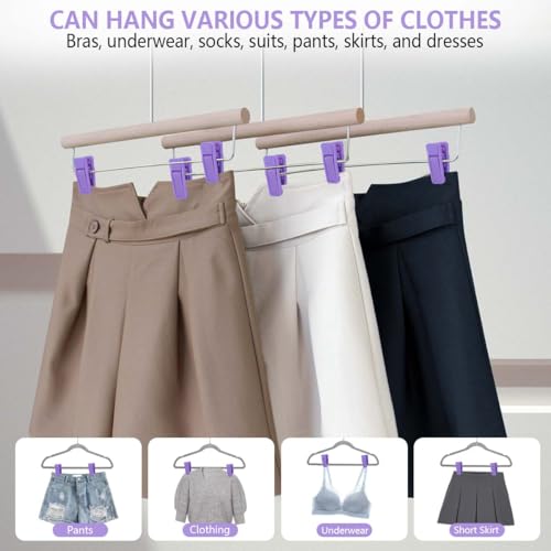 KISEER 80 Pcs Plastic Baby Hanger Clips Slim-line Finger Clips Set for Clothes Hanger Velvet Hanger (Purple) - color: Purple, size: 80 Pcs