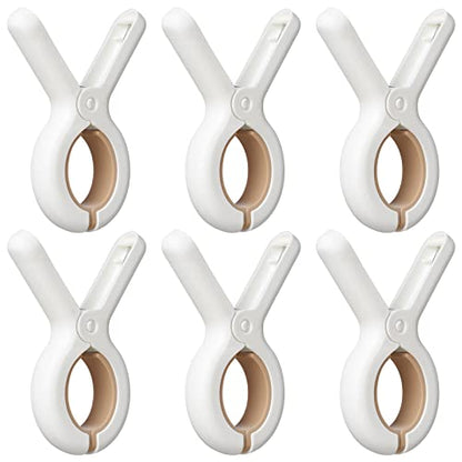 6 Pack Plastic Clothes Pins with Strong Anti-Rust Springs,Heavy Duty Beach Towel Clips,Laundry Clothespins to Keep Your Towel, Clothes, Blankets to Dry on Clothesline and Hanging Rack - color: 6 Pack