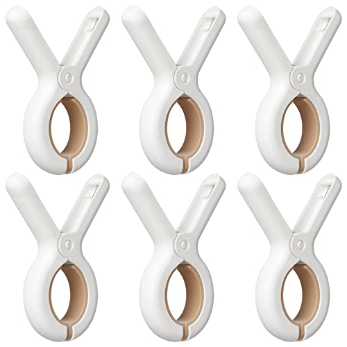 6 Pack Plastic Clothes Pins with Strong Anti-Rust Springs,Heavy Duty Beach Towel Clips,Laundry Clothespins to Keep Your Towel, Clothes, Blankets to Dry on Clothesline and Hanging Rack - color: 6 Pack