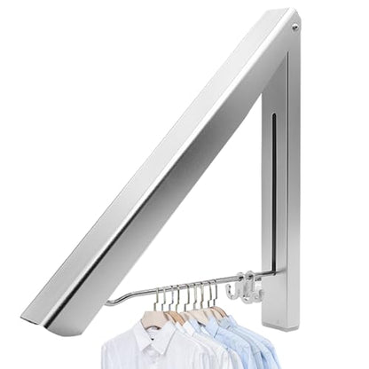 Drying Racks for Laundry Foldable, Wall Mounted Clothes Drying Rack - color: 1 Rack Sliver