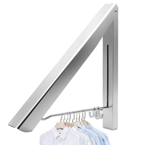 Drying Racks for Laundry Foldable, Wall Mounted Clothes Drying Rack - color: 1 Rack Sliver