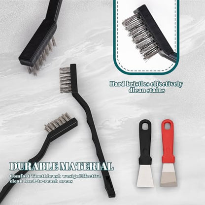 30 PCS Mini Wire Brush Stainless Steel Brush Set，Masonry Brush Wire Bristle - style: Stainless steel