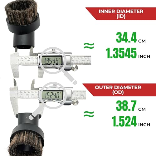 For Miele 2Pack Round Horsehair Dust Brush Vacuum Attachments Accessories 1-3/8'' Inner Diameter Compatible with Miele C1 C2 C3 Vacuum Cleaners -Household Cleaning Attachment Kit