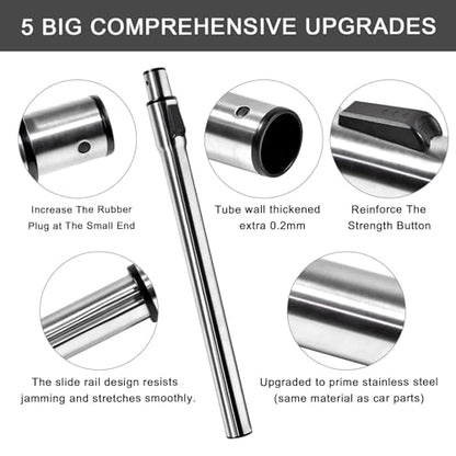 Eagles 1-1/4" Vacuum Extension Wands, 32mm Universal Stainless Steel Telescopic Hose Metal Vacuum Wand Hose Vacuum Cleaner Accessories Length 31"
