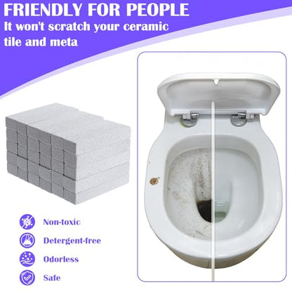 50 Pack Pumice Stone for Cleaning - Bulk Pumice Stone Toilet Bowl Cleaner, Natural Scouring Pads for Hard Water Stains, Rust & Grime Removal on Porcelain, Tile, Grill & Pool Surfaces