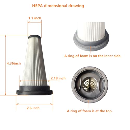 3Pack Hepa Filters Replacement Compatible with SUXIANGVAC Cordless Vacuum A27, Washable Cone Filters Compatible with VOKENE & VICEASE& OIRFND A27& TITIPOY A27 Series