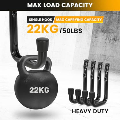GURADESIGN 8-Pack Heavy Duty Garage Hook for Hanging 50 lbs, J Utility Hooks for Garage, Metal Wall Hooks Heavy Duty, Garage Hook for Hanging, Black