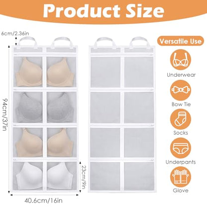 3-Pack Bra Laundry Bags for Washing Machine | Extra Large 39" x 16" | Holds 12 Bras (A-D Cups), 4-in-1 Wash, Dry, Store & Dust-Proof Mesh Bags for Delicates, Lingerie Care & Travel Accessories