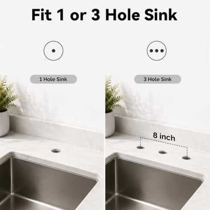 BWE 10-Inch Brushed Nickel Deck Plate, Faucet Hole Cover for 3-Hole Sink - color: Brushed Nickel