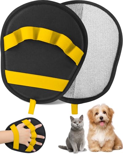 Pet Hair Removal Glove, Dog Cat Hair Mitt Glove,Yellow - color: Yellow