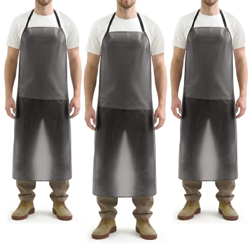 Hercicy 3 Pcs Heavy Duty Waterproof Aprons - color: Black