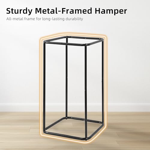 STORAGE MANIAC Mesh Laundry Hamper, 23.7 Gal. Tall Laundry Basket for Airflow, Strong Metal Dirty Clothes Hamper for College Dorm, Bedroom, Bathroom, Clothes Bin, White & Black - color: White & Black