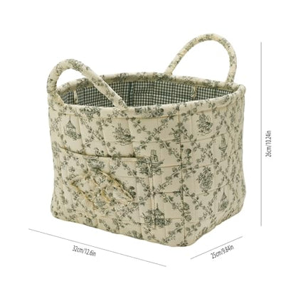 Boho Fabric Storage Basket, Large Capacity Laundry Basket, 12.2'' x 10.23'' x 10.23'' Collapsible Laundry Hamper with Easy Carry Handles (B Multi-Color 3, L) - color: B Multi-Color 3