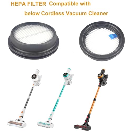 4Pack Hepa Filters Replacement Compatible with Tikom V500 Cordless Vacuum Cleaner. Washable Filters Works with Tikom 40kpa Stick Vacuum.