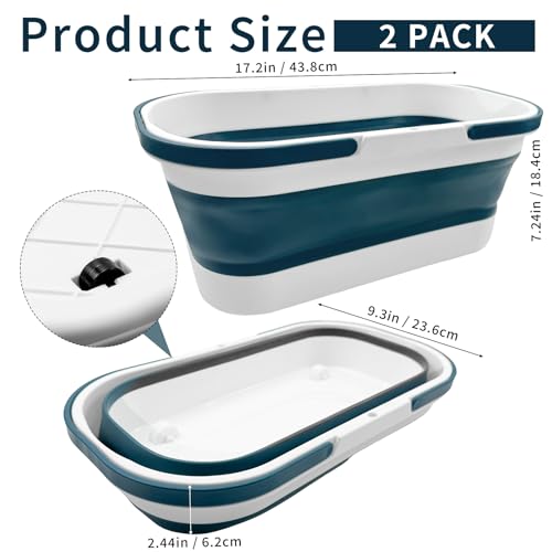 2 Pack Collapsible Plastic Bucket, Large Cleaning Mop Container