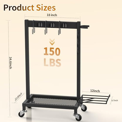 Broom Holder with Cleaning Supplies Organizer, 18" Wx11.8 Dx34.6 H - size: 18"Wx11.8"Dx34.6"H