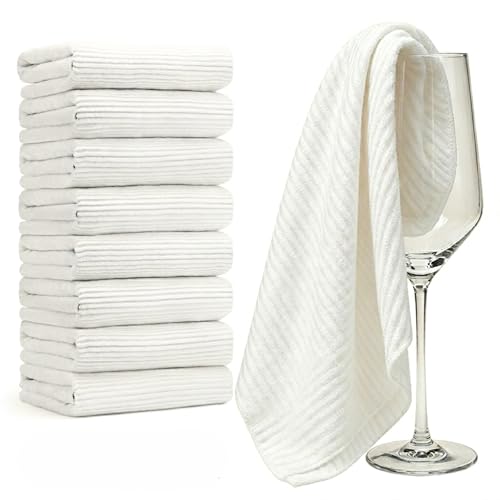 Microfiber Glass Cleaning Cloths for Glasses, Polishing Cloth for Wine Glasses, Lint Free Streak Free Glass Towels, Absorbent Cleaning Cloth for Glass Cleaning & Polishing, 8 Pack 16"×18" - color: 8-pack