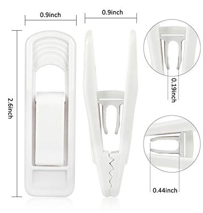 Tinfol 40pc Plastic Hanger Clips - Strong Pinch Grip Clips, White Pant Skirt Clip, Multi-Purpose Finger Clip for Slim-line Clothes Hangers - color: White, size: 40PCS