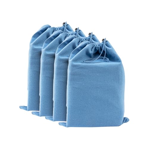 LFH Cotton Rich Shoe Storage Bags with Drawstring, Dustproof Breathable Reusable Organizer, Perfect For Travel, Dorm, Hotel, College, Gym, Easy to Carry, Machine Washable 8"x17" (Pack of 4) - Sky Blue - color: Sky Blue, size: 8"x17" (Pack of 4)