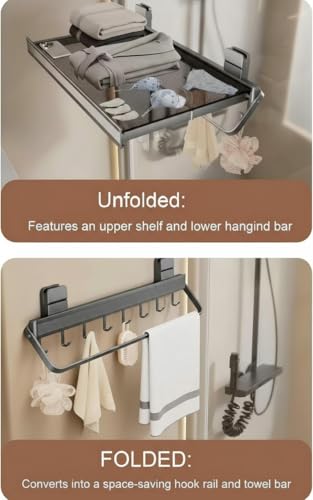 Indoor Clothes Drying Rack Foldable,Wall Mounted Retractable - color: Gray