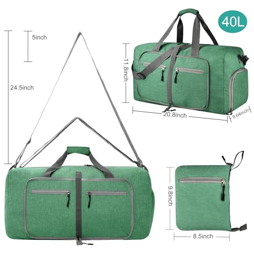 Dimayar 115L Foldable Duffle Bag, Travel & Weekend, Extended Trips - color: Forest Green, size: 115L
