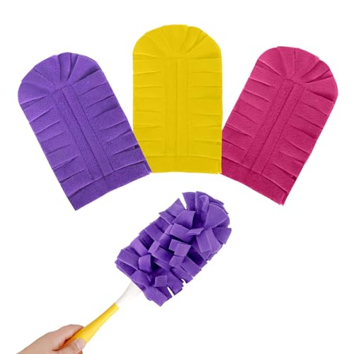 Fleece Reusable Duster Pads Compatible with Swiffer Hand Duster - color: 3 Pack (Mixed Color)