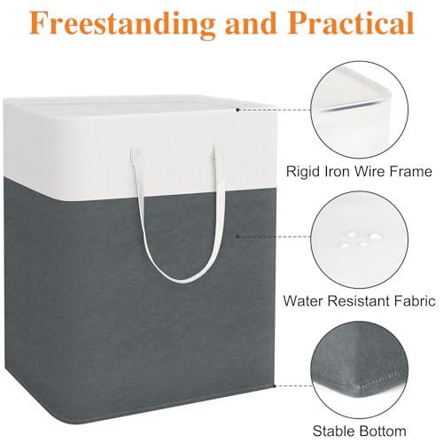 TasticTotes Laundry Basket 3-Pack, Laundry Hamper, 125L-Grey - color: Grey, size: 125L
