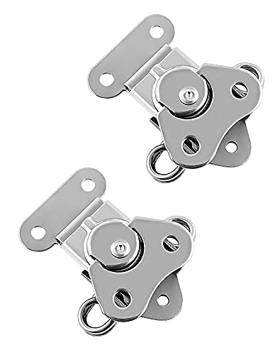 QWORK Heavy Duty Stainless Steel Latch for Flight Cases and Equipment Boxes, 2 Pack 2" x 1-1/2", High Working Loads, Excellent Anti-Corrosion