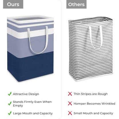 HomeHacks 2 Pack Large Laundry Baskets, Laundry Hampers Bags (Blue 75Lx2) - color: Blue, size: 75L