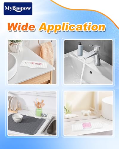 2Pack Silicone Dish Wand Holder, Kitchen Sink Sponge Organizer - color: White, size: 2
