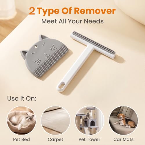 2Pack Set Pet Hair Removal Tool, Reusable Carpet Scraper Hair Remover
