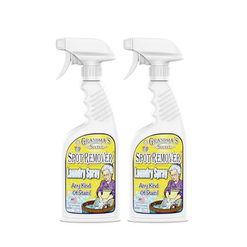 Grandma's Secret Spot Remover Laundry Spray - Chlorine, Bleach and Toxin-Free Fabric Stain Remover for Clothes - Removes Oil, Paint, Blood and Pet Stains - 16 Oz, 2 Pack - size: 16.00 Fl Oz (Pack of 2), style: Spot Remover