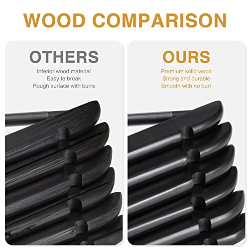 HOUSE DAY Black Wooden Hangers 30 Pack, Heavy Duty Wooden Coat Hangers - color: Black, size: 30 Pack