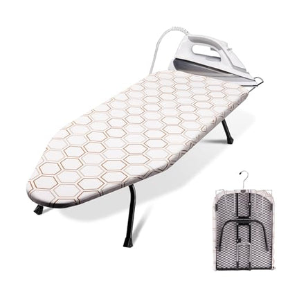 SheeChung Small Ironing Board with Rest,Mini Foldable Iron Board,32" Lx12 W - style: Hexagon with rest-32"L x 12"W